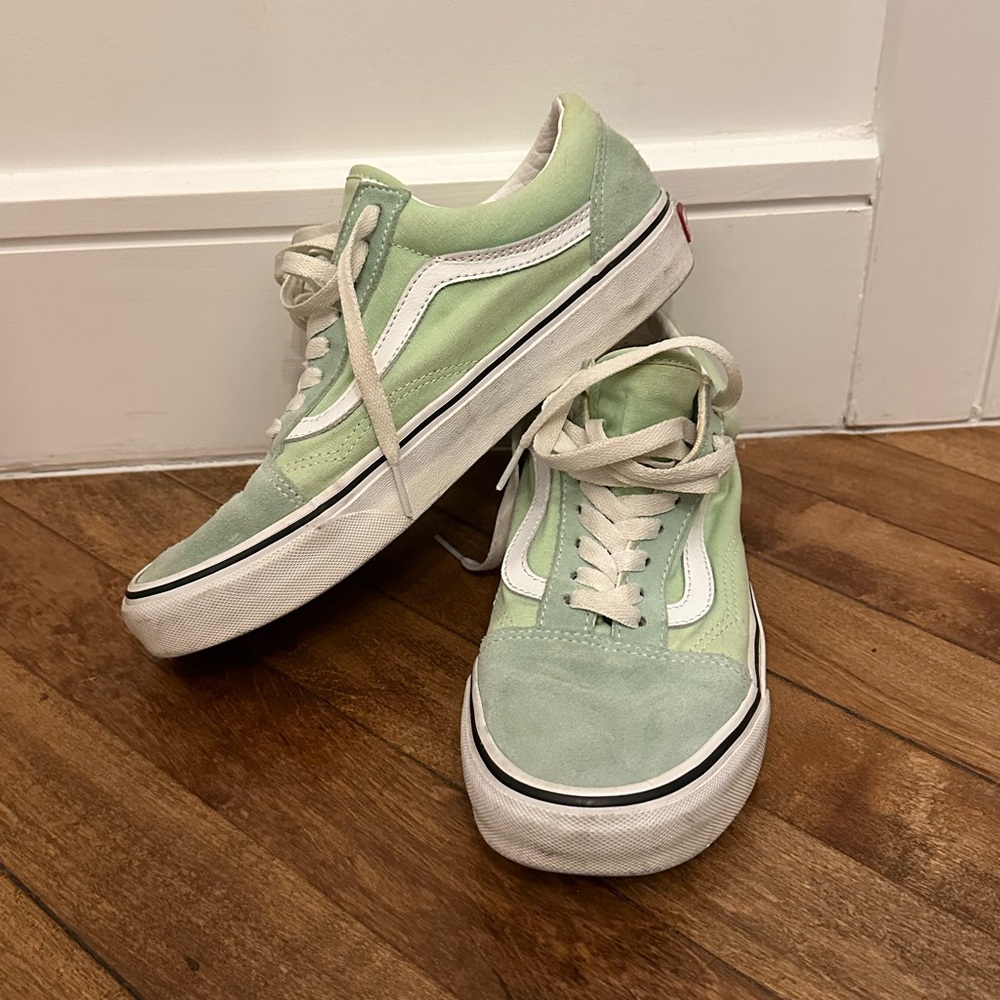 Vans in mint green. Size women’s 9